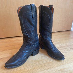 Lucchese 1883 Men's N8641 5/4 Western Boots, Black, size 8 D